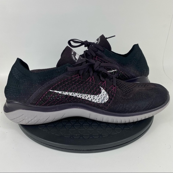 Nike Free RN Flyknit 2018 Black/Burgundy Running Shoes 942838-603 Men’s Size 13 - Picture 10 of 12